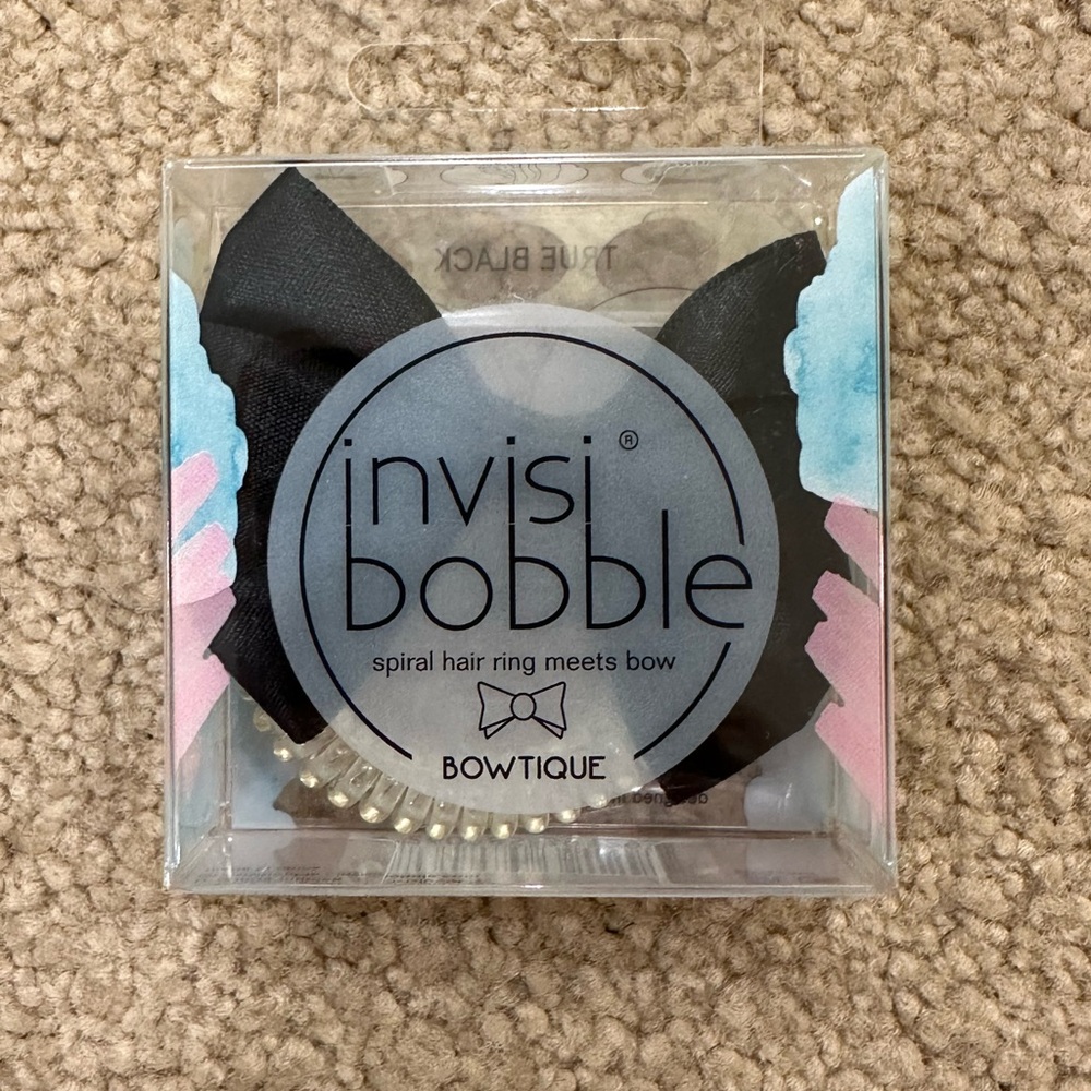 Invisibobble Black Spiral Hair Ring with Bow